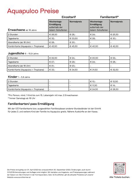 Bad Schallerbach Preisliste Frühjahr 23