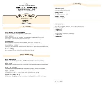 Grill House Group menu 2023 ET