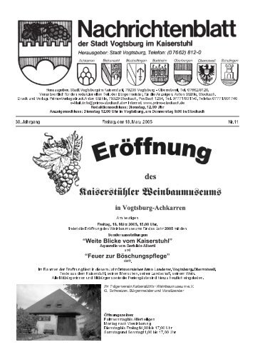 amtlicher teil - Vogtsburg im Kaiserstuhl