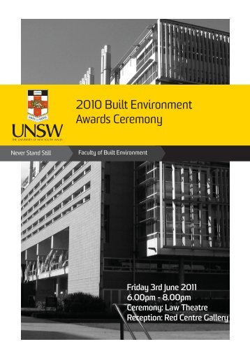 Awards booklet v2.indd - Faculty of the Built Environment ...