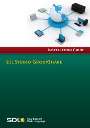 SDL Studio GroupShare Installation Guide