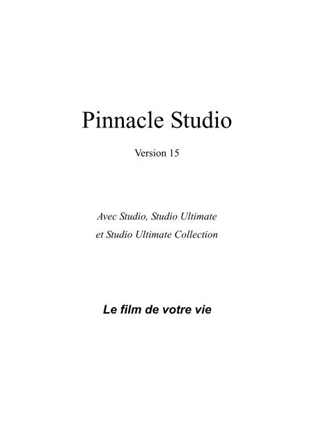 Utilisation de Studio - Pinnacle