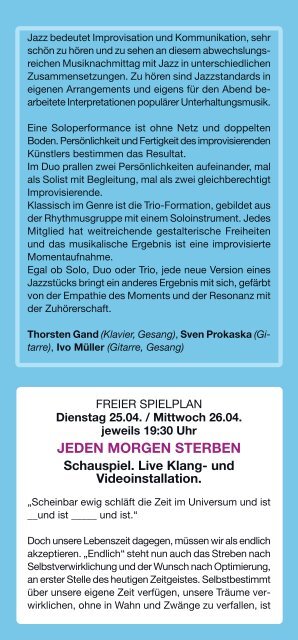 Theater im Viertel - April