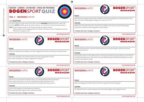 BOGENSPORT-QUIZ: die Wissenskarten