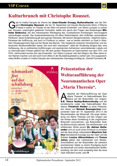 THEATER- UND OPERNKRITIKEN - Diplomatischer Pressedienst