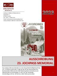 Ausschreibung 23. Jochpass Memorial