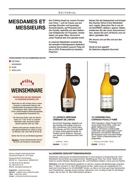 Festival des Vins Frühjahr 2023-Weinkatalog | Le Gourmet | Galeries Lafayette Berlin
