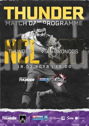 Newcastle Thunder vs London Broncos Programme