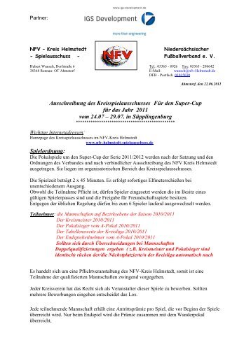 Ausschreibung - NFV Kreis Helmstedt