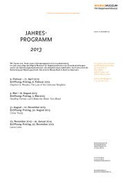 jahres- programm 2013 - Migros Museum