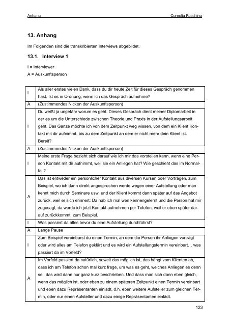 DIPLOMARBEIT - Österreichisches forum Systemaufstellungen