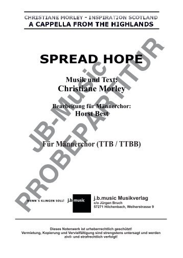 Spread Hope (für Männerchor TTB/TTBB oder Gemischten Chor SAM/SATB)
