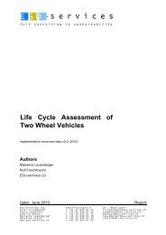 Life Cycle Assessment of Two Wheel Vehicles - ESU-services