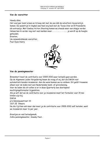 Quarterly april 2009 - Site ter bevordering bekendheid van Western ...