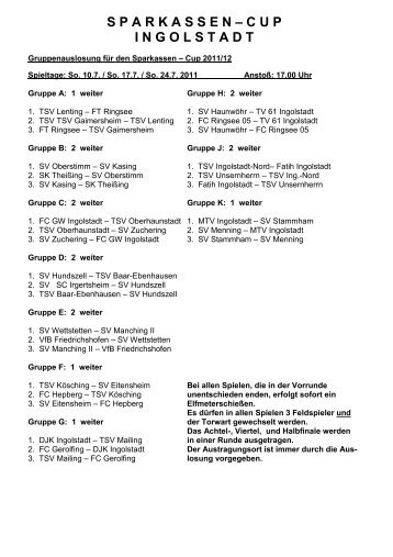 Spielplan 2011 - 2012 - Sparkasse Ingolstadt