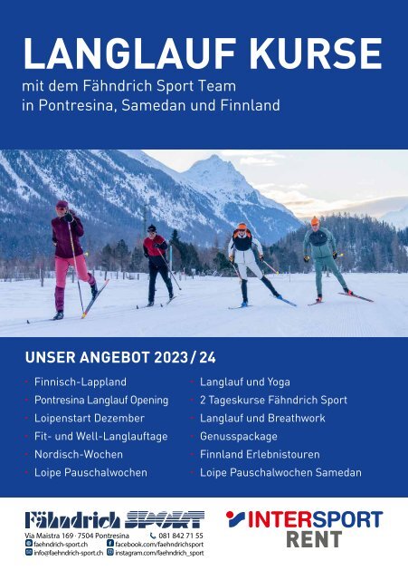 Fähndrich Sport Langlaufkurse 2023/2024