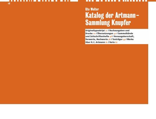 Ute Wolter: Katalog der Artmann-Sammlung Knupfer