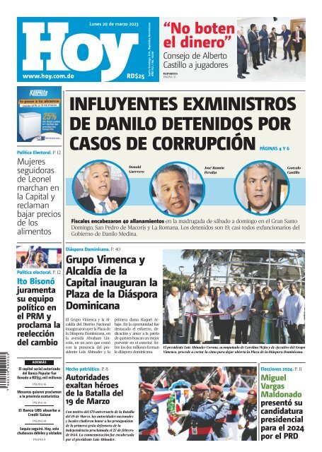 Edición impresa, lunes 20 de marzo de 2023