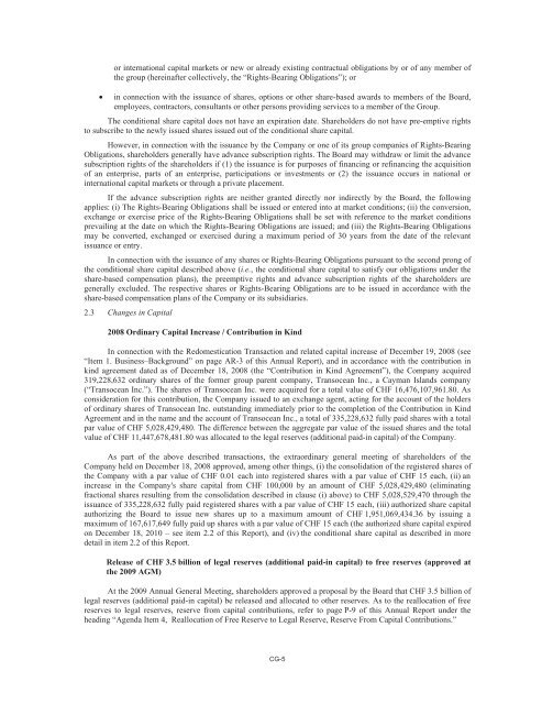 Transocean Proxy Statement and 2010 Annual Report