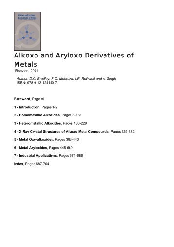 2 Homometallic Alkoxides