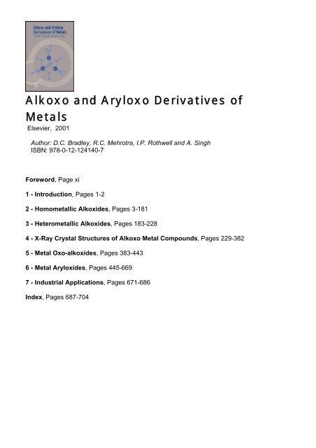 2 Homometallic Alkoxides