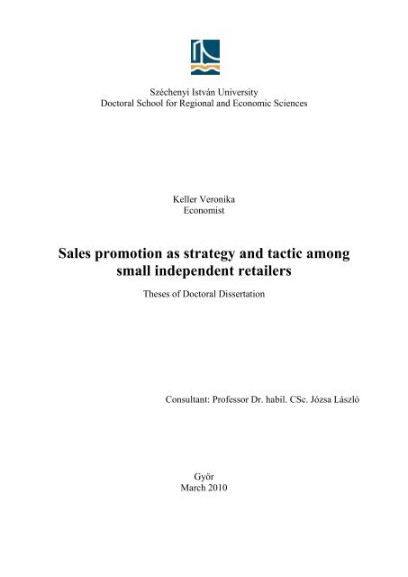 dissertation sales promotion
