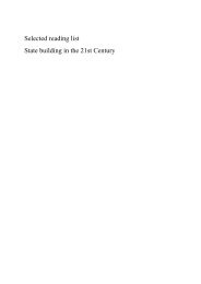 Selected reading list State building in the 21st ... - Chatham House