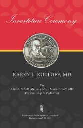 Karen L. Kotloff, MD Investiture Program
