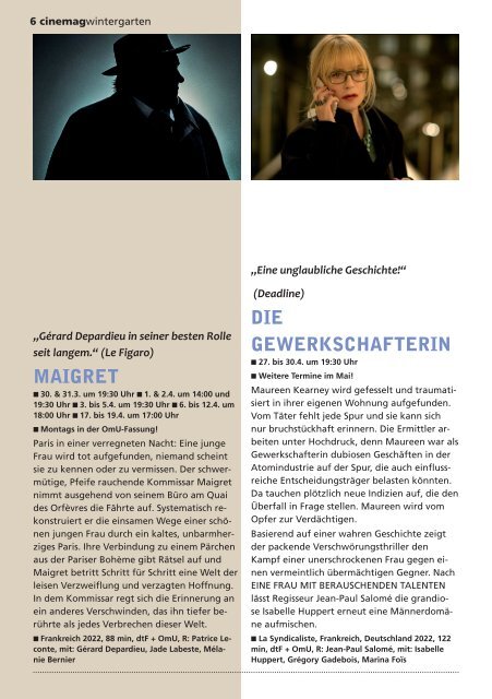 Cinemag | Kinoprogramm in Regensburg | Nr. 110 | 04-2023