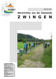 Ausgabe September 2010 (pdf) - Gemeinde Zwingen