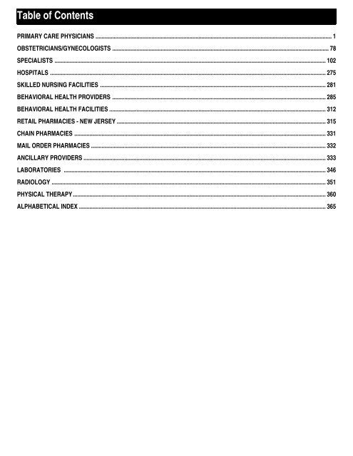 Table of Contents - Amerihealth Medicare