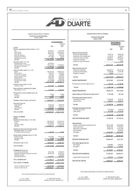 Edición impresa, miércoles 22 de marzo de 2023