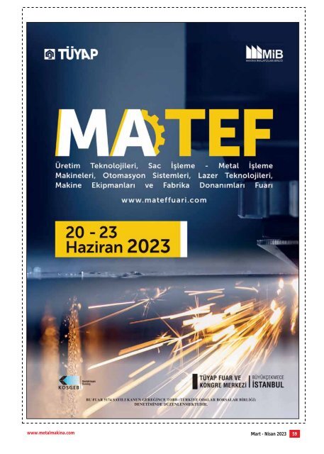 MetalMakina Dergisi Mart-Nisan 2023 Sayı260