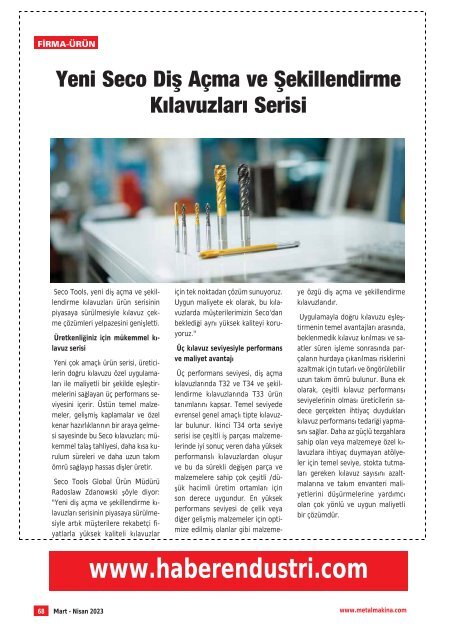 MetalMakina Dergisi Mart-Nisan 2023 Sayı260