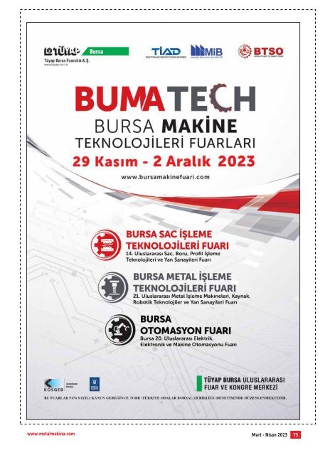 MetalMakina Dergisi Mart-Nisan 2023 Sayı260