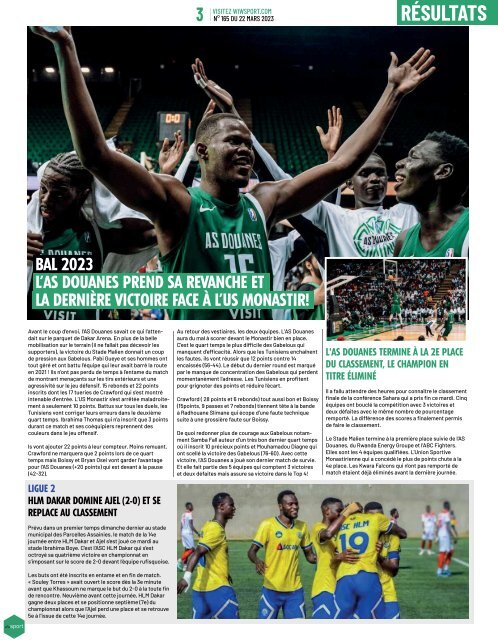 Journal wiwsport n165 - 22 mars 2023