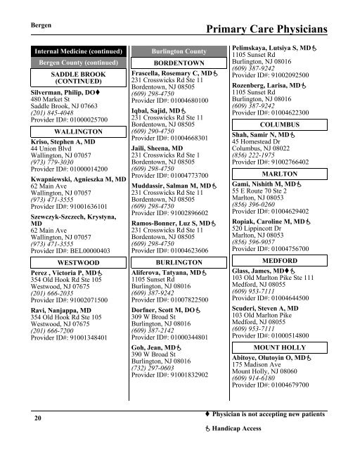 Primary Care Physicians - AmeriChoice