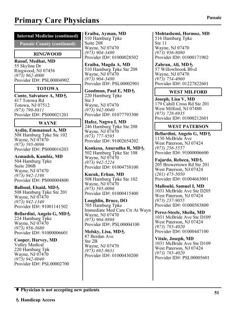 Primary Care Physicians - AmeriChoice