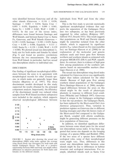 SEXUAL SIZE DIMORPHISM AND MORPHOLOGICAL EVIDENCE ...