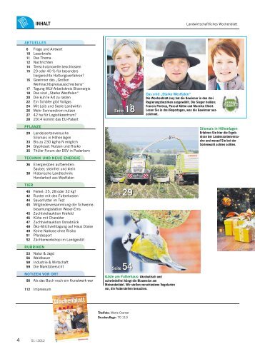 Inhaltsangabe - Landwirtschaftliches Wochenblatt Westfalen-Lippe