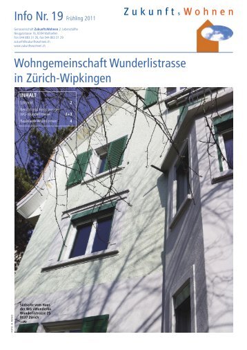 Editorial - Genossenschaft Zukunftswohnen 2. Lebenshälfte