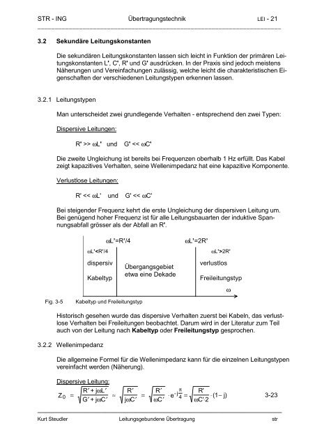 Leitungsgebundene Übertragung - steudler