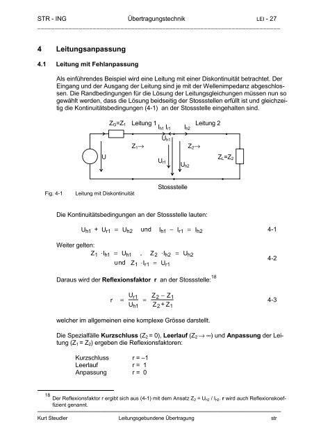 Leitungsgebundene Übertragung - steudler