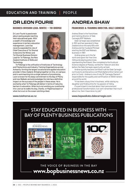 100 People Behind Bay Business  - 2023