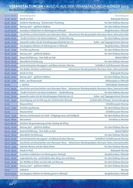 Gaesteprogramm - Das Blaue Land 2023 