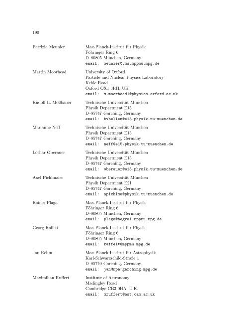 Proc. Neutrino Astrophysics - MPP Theory Group