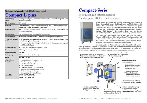 Compact L plus Compact-Serie - Herbert Saier GmbH