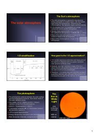 The solar atmosphere - International Max Planck Research School ...