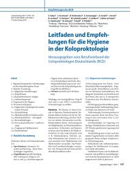 Leitfaden und Empfeh- lungen für die Hygiene in der Koloproktologie