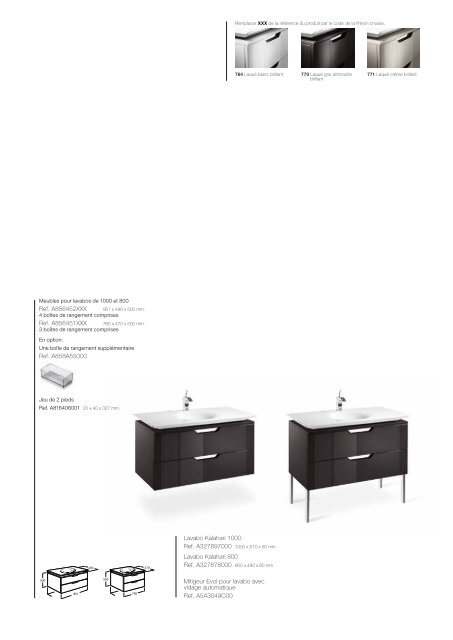 Nouvelle collection de meubles pour lavabos Kalahari - Roca